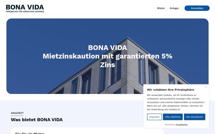 Screenshot of bonavida.ch