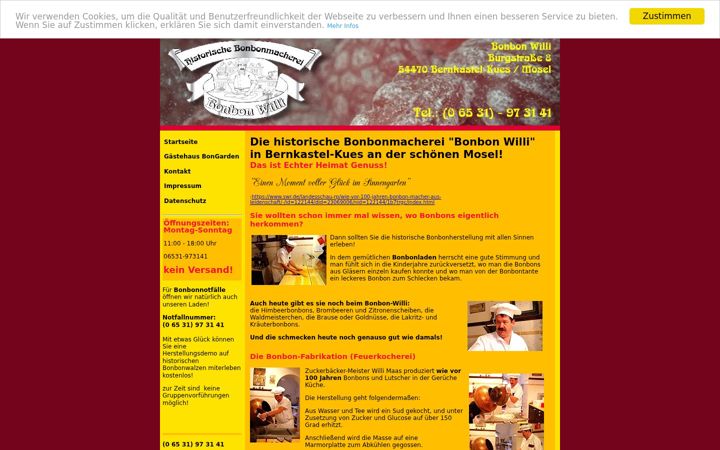 Screenshot of bonbon-willi.de
