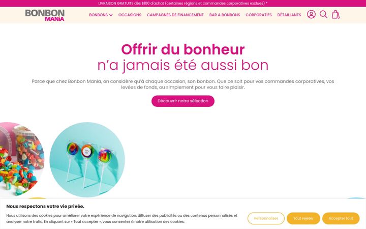 Snimka zaslona za bonbonmania.com