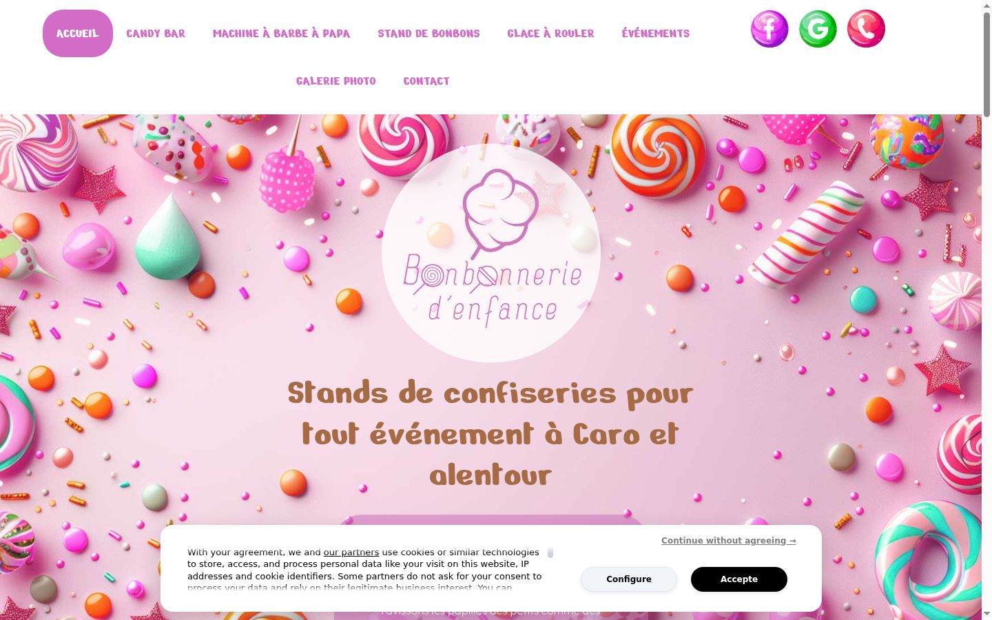 Screenshot of the consent banner shown before any interaction