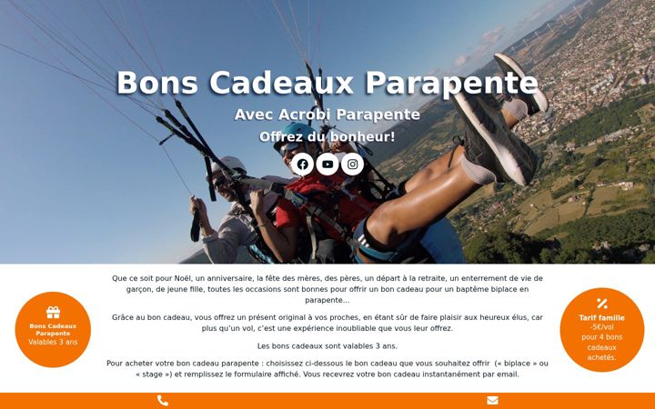 Screenshot of boncadeauparapente.com