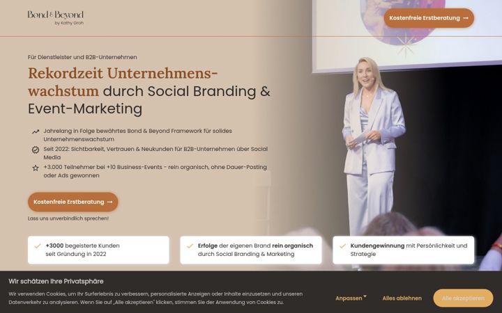 Screenshot stránky bond-and-beyond.com