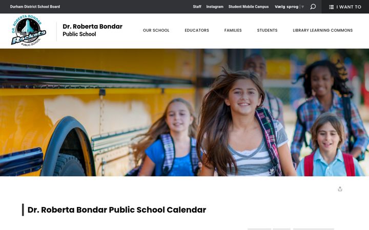 Screenshot of bondar-calendar.ddsb.ca