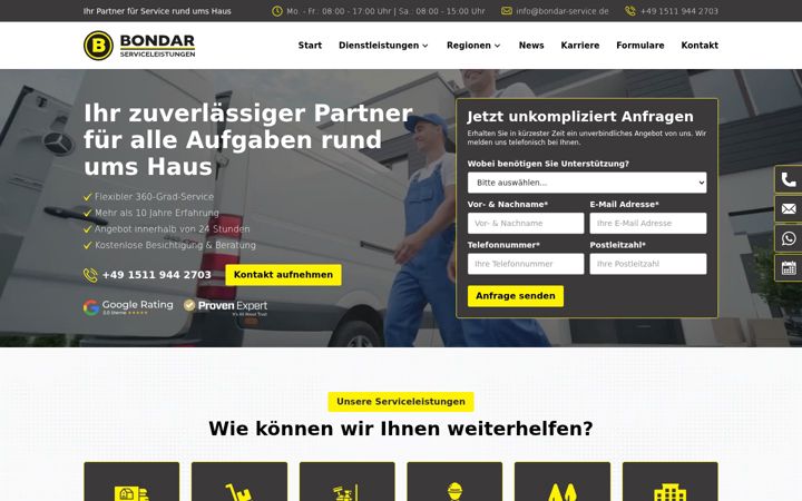 Screenshot of bondar-service.de