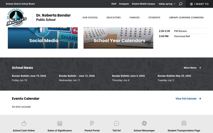 Screenshot of bondar.ddsb.ca