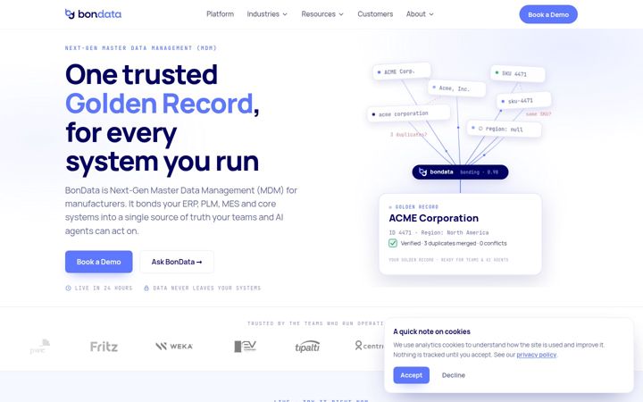 Screenshot of bondata.ai