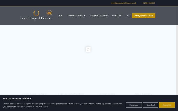 Screenshot of bondcapitalfinance.co.uk