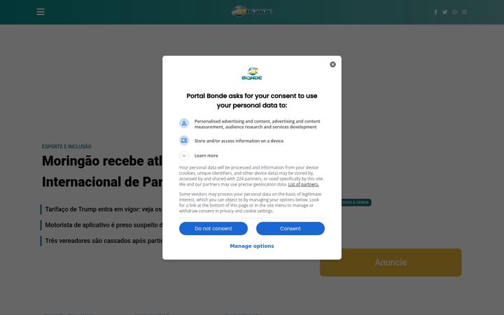 Screenshot of bonde.com.br