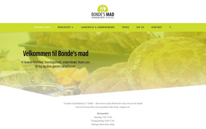 Screenshot of bondes-mad.dk