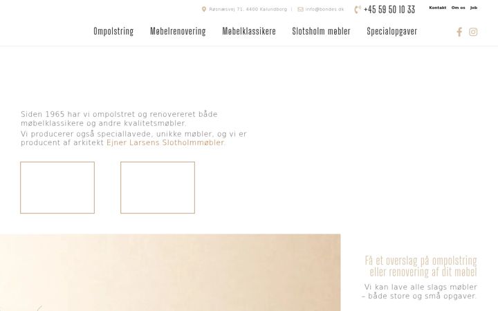 Screenshot of bondesmobelfabrik.dk