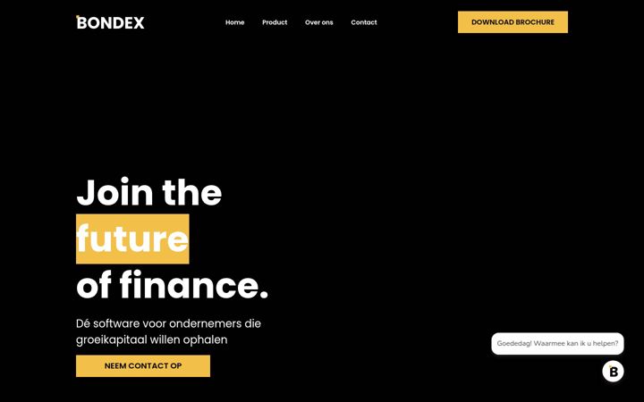 Capture d'écran de bondex.io