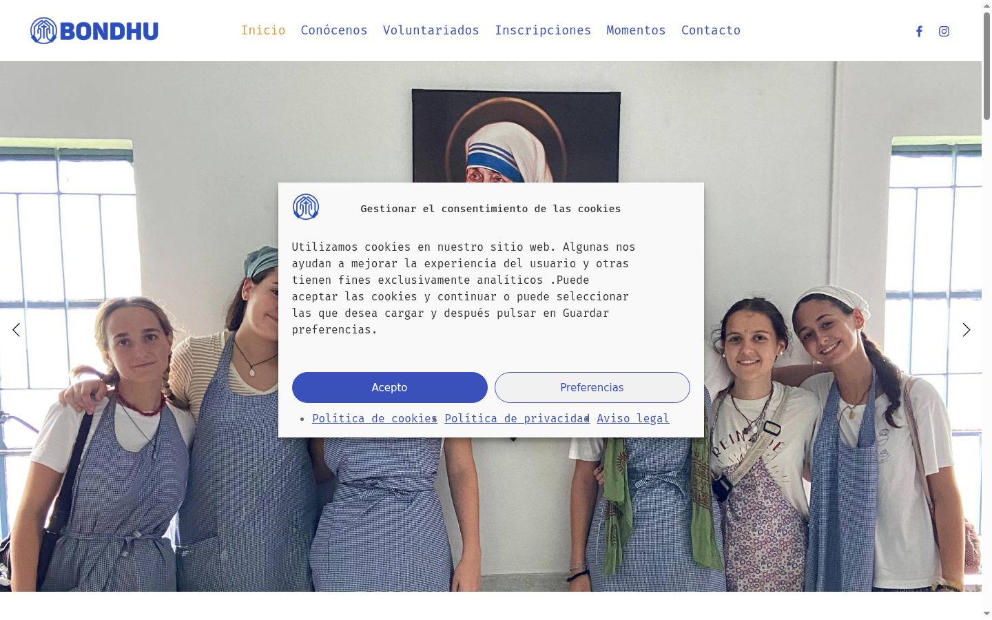 Screenshot of the consent banner shown before any interaction