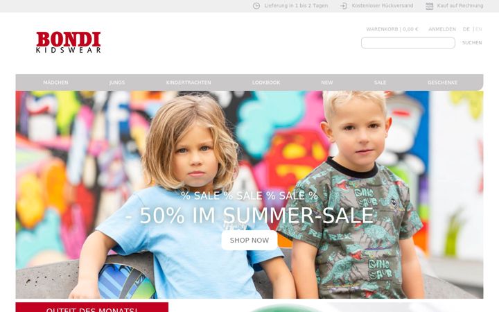 Screenshot of bondi-shop.de