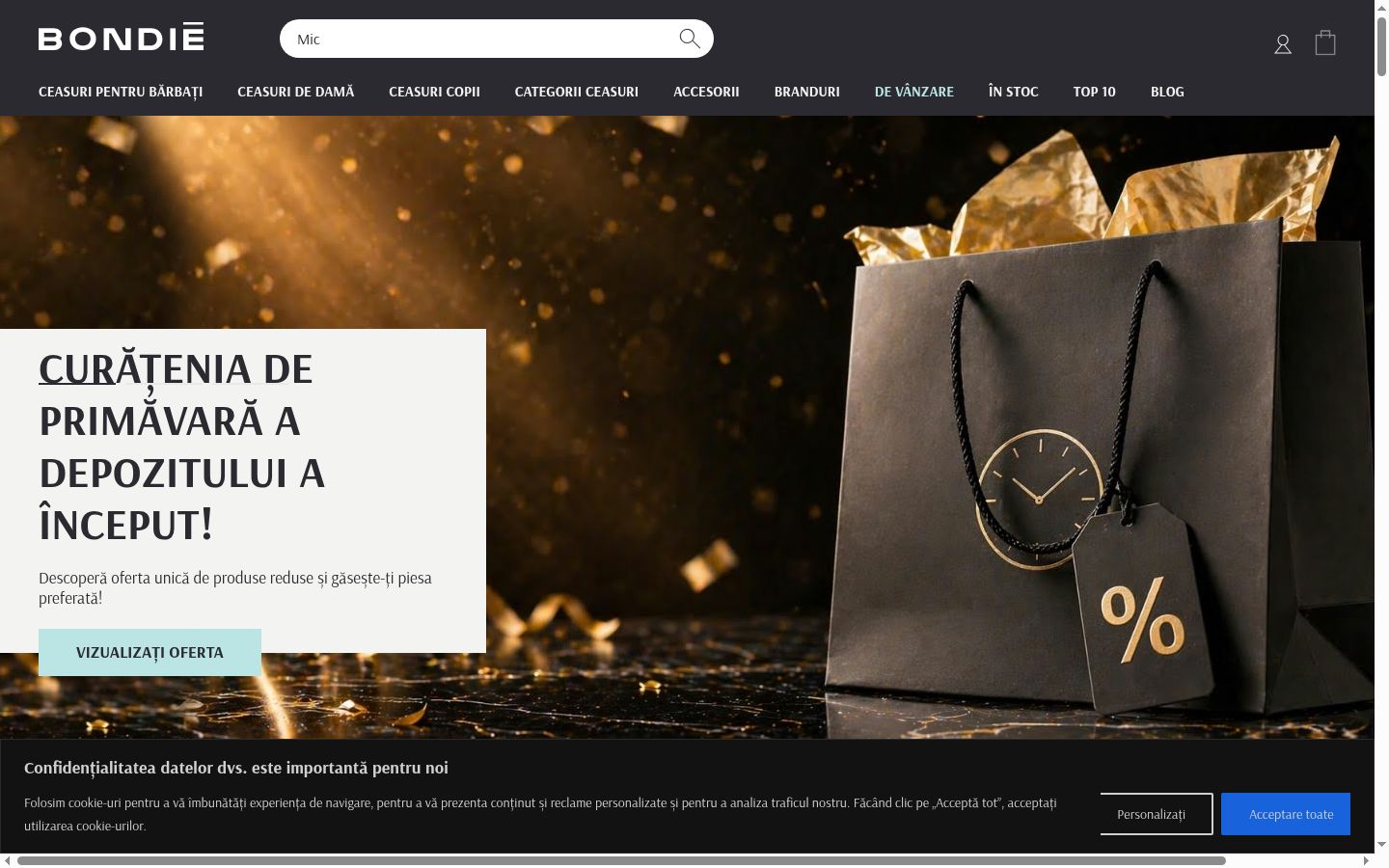 Screenshot del banner di consenso mostrato prima di qualsiasi interazione