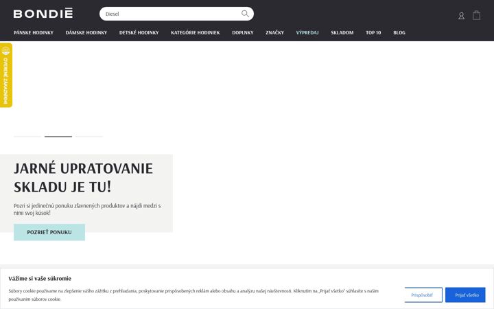 Screenshot stránky bondie.sk
