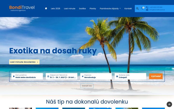 Screenshot of bonditravel.sk