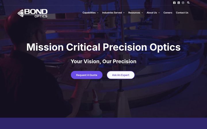 Screenshot of bondoptics.com