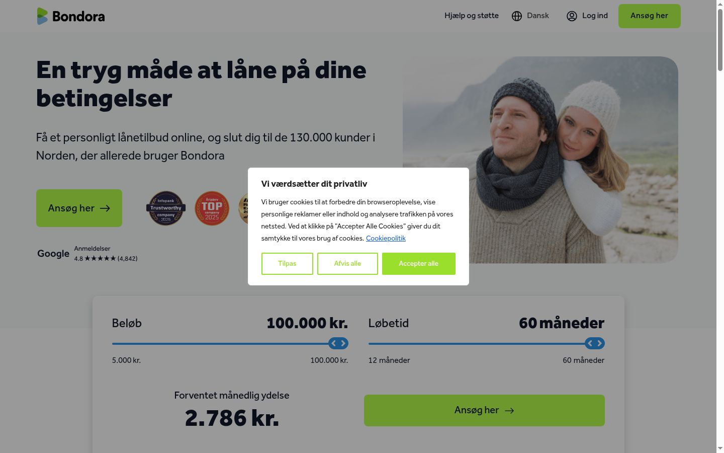 Screenshot tal-banner tal-kunsens muri qabel kwalunkwe interazzjoni
