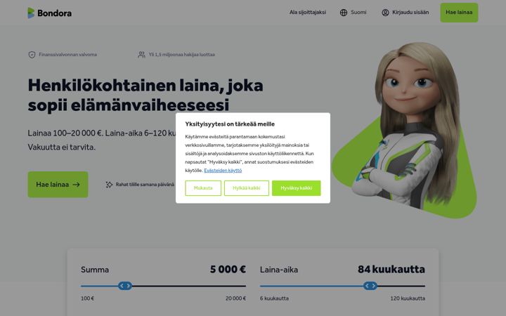 Screenshot ta' bondora.fi