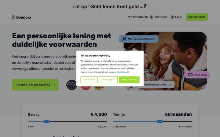 Screenshot ta' bondora.nl