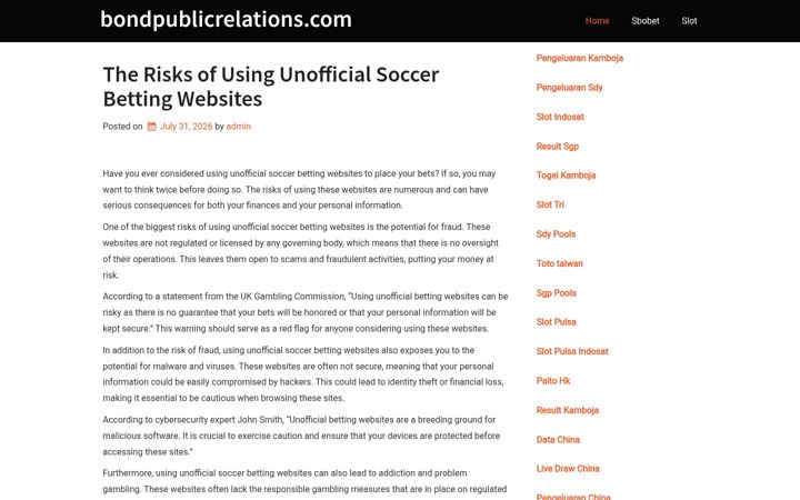 Screenshot of bondpublicrelations.com