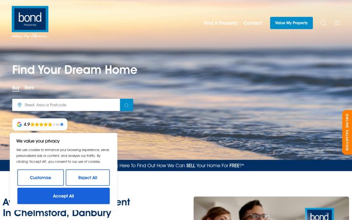 Screenshot of bondresidential.co.uk