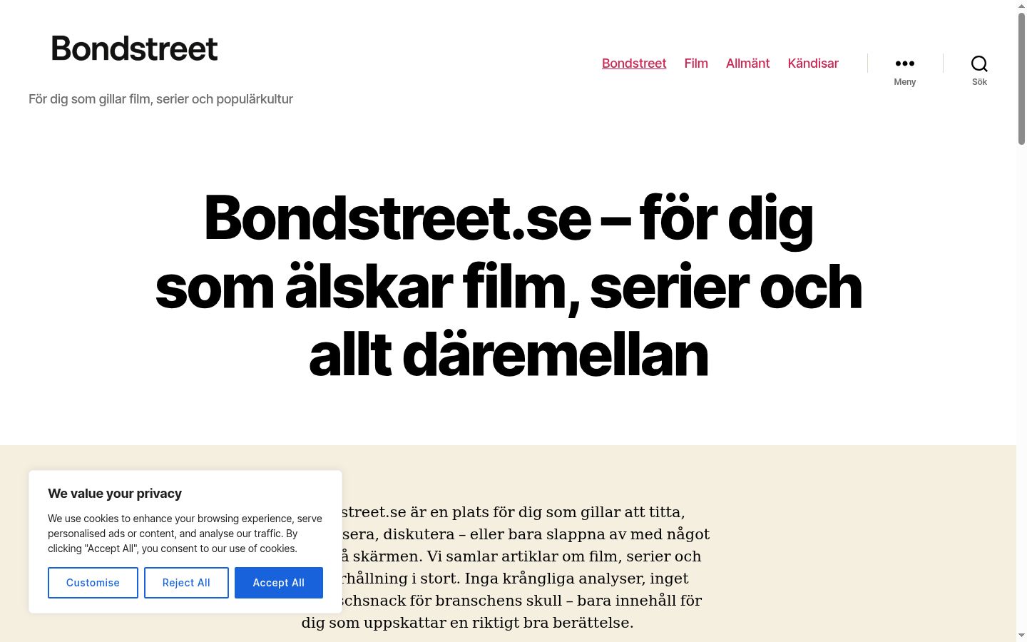 Screenshot tal-banner tal-kunsens muri qabel kwalunkwe interazzjoni