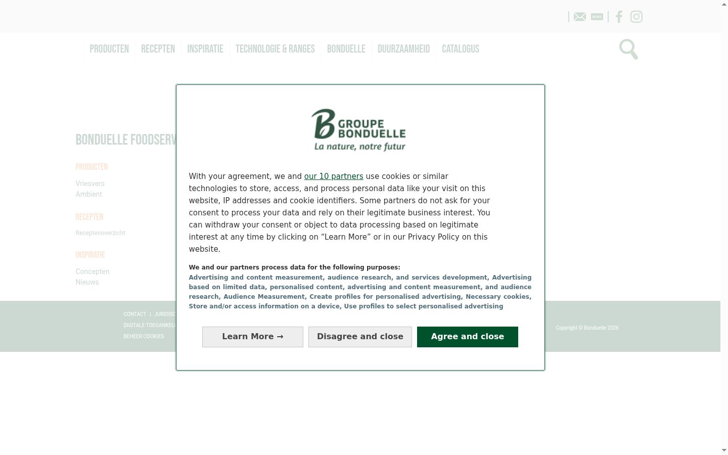 Screenshot of the consent banner shown before any interaction