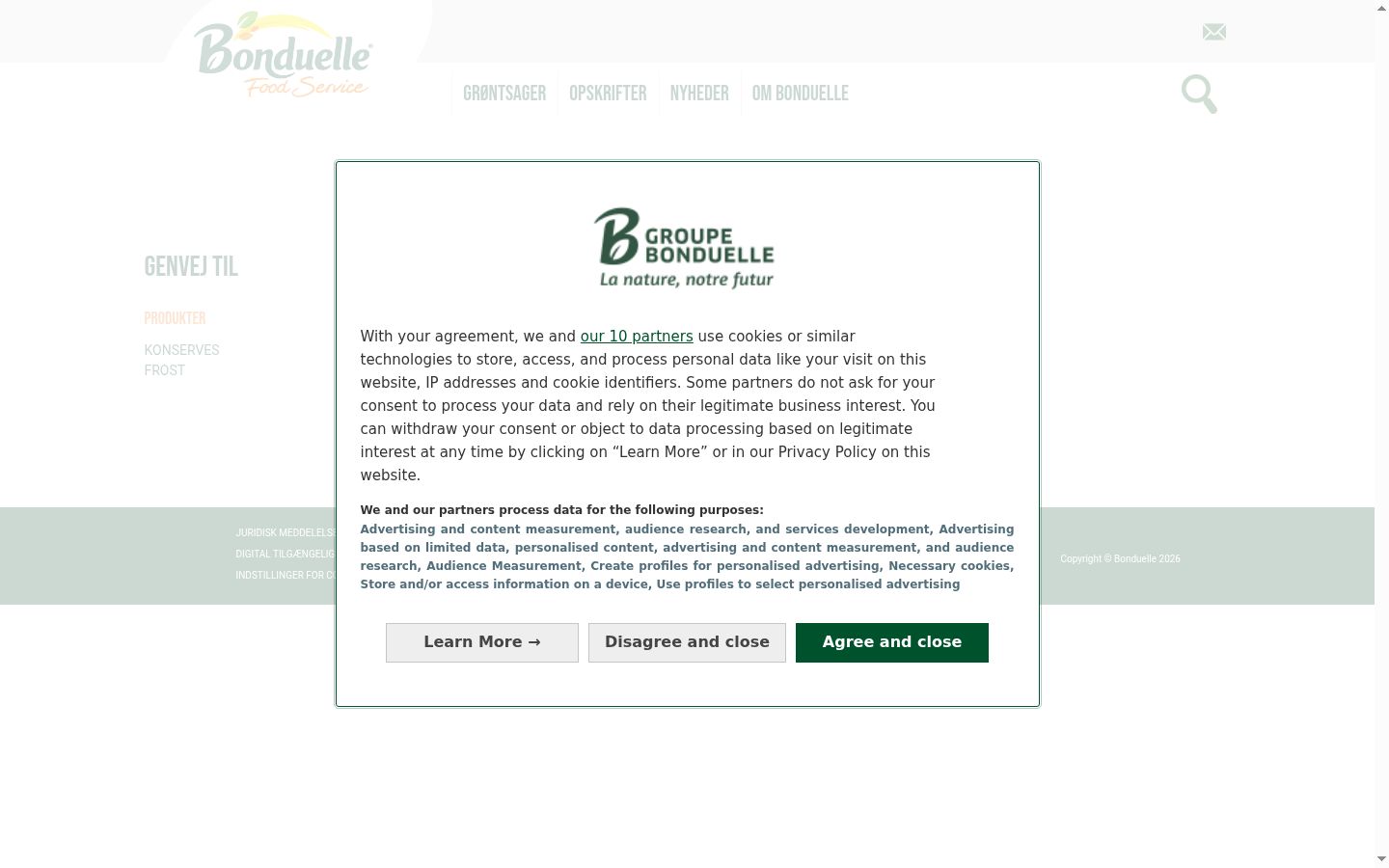 Screenshot of the consent banner shown before any interaction