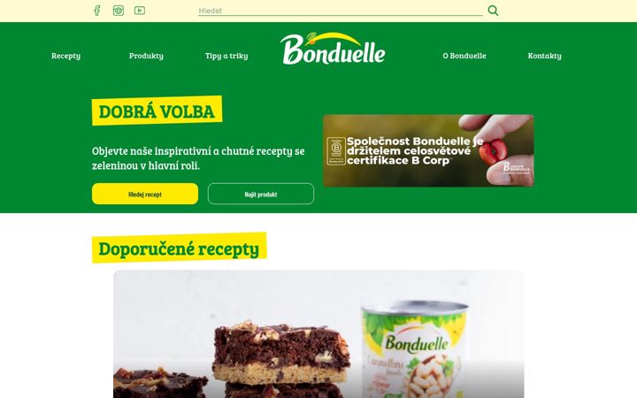 Skärmbild av bonduelle.cz