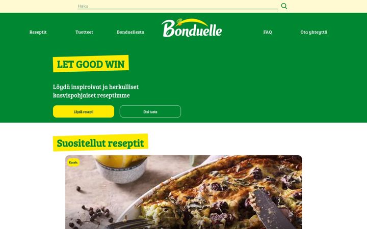 Skärmbild av bonduelle.fi
