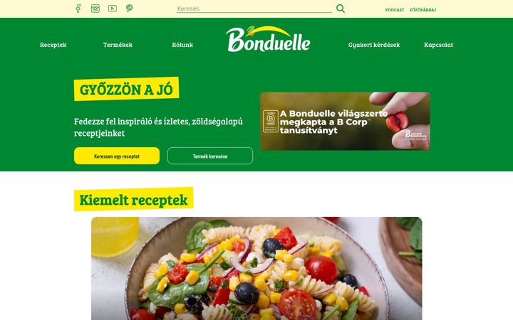 Skärmbild av bonduelle.hu