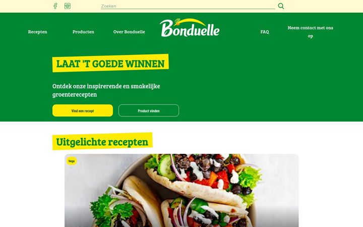 Skärmbild av bonduelle.nl