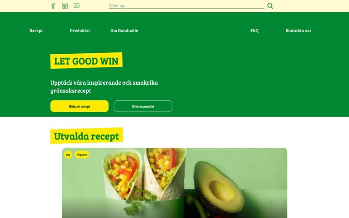 Skärmbild av bonduelle.se
