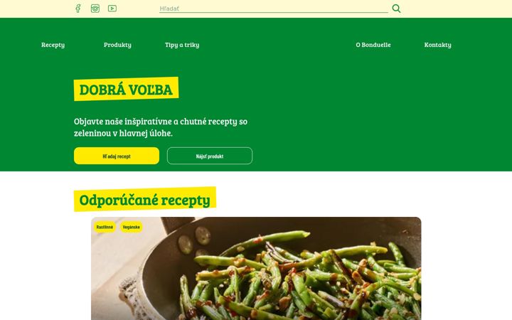 Ekrānuzņēmums no bonduelle.sk