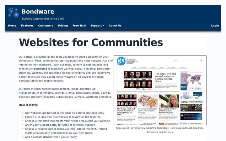 Captura de ecrã de bondware.com