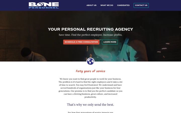 Screenshot of bone.careers