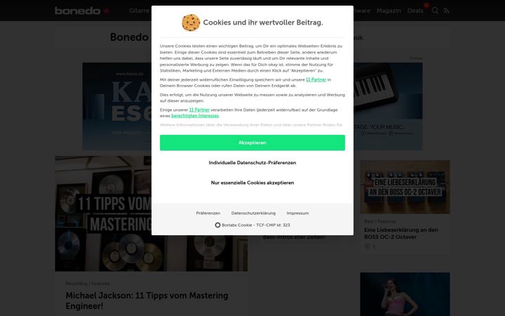 Screenshot of bonedo.de