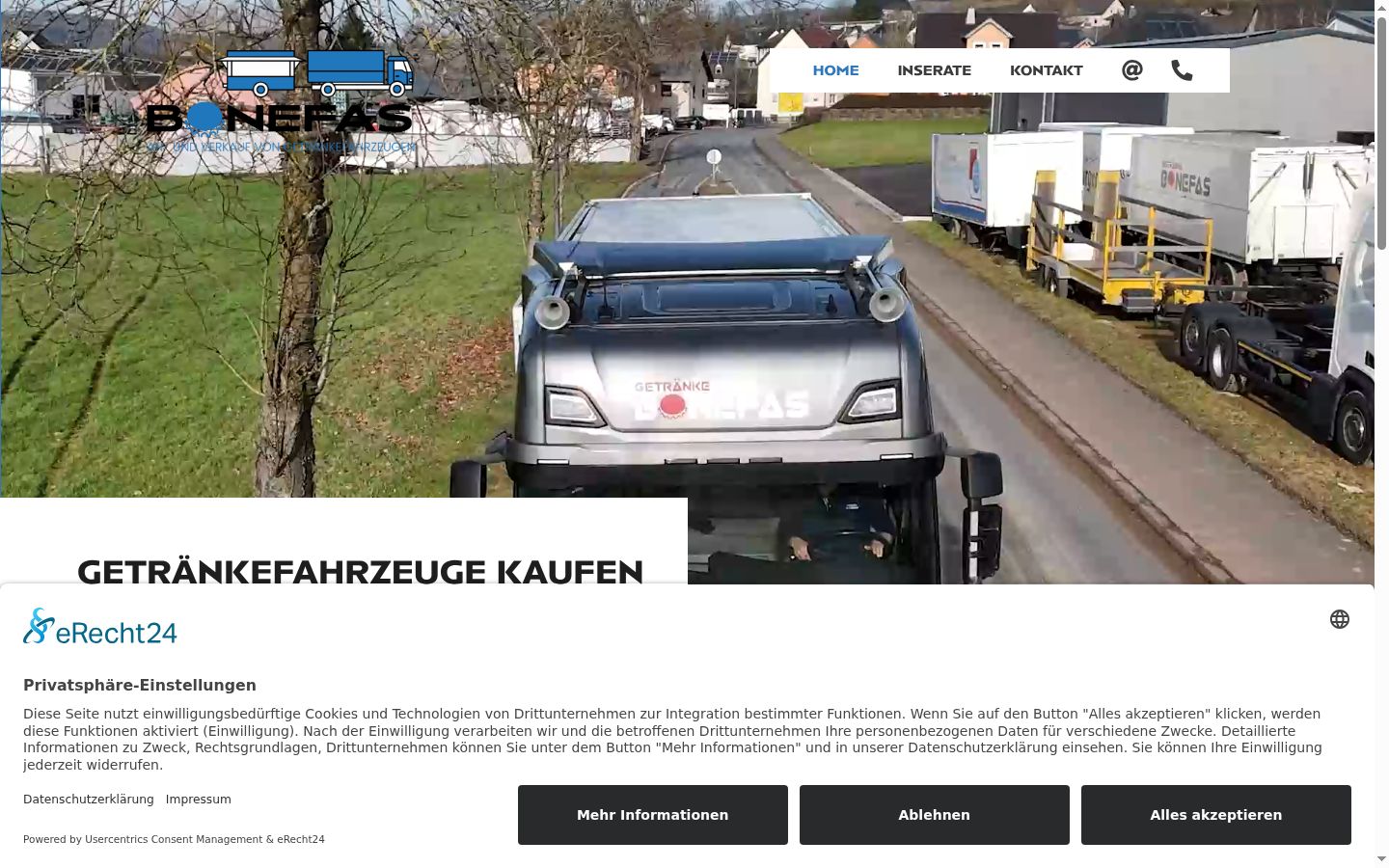 Screenshot del banner di consenso mostrato prima di qualsiasi interazione