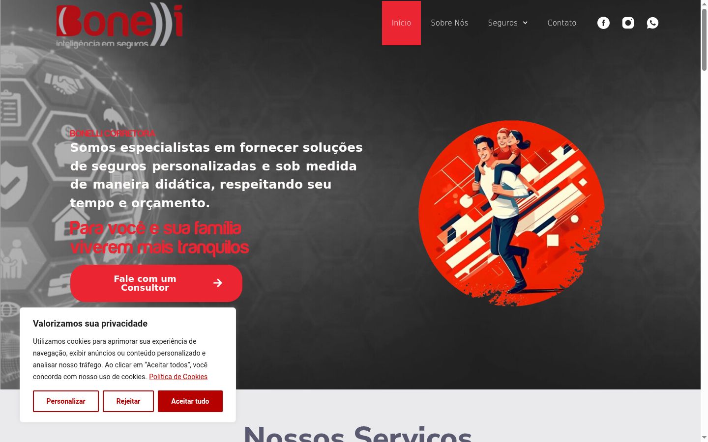 Screenshot of the consent banner shown before any interaction