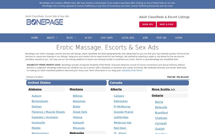 Screenshot of bonepage.com