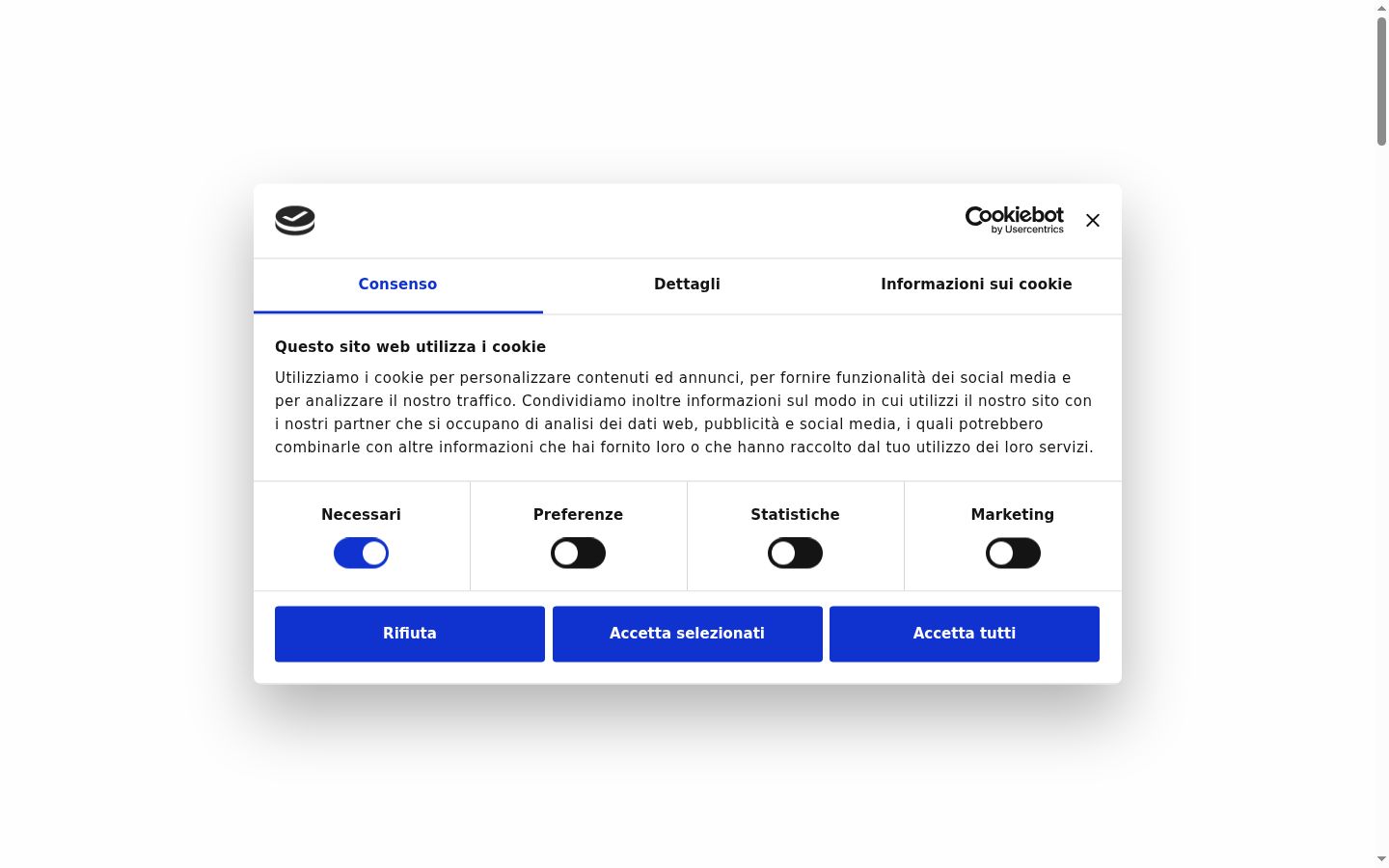 Screenshot of the consent banner shown before any interaction