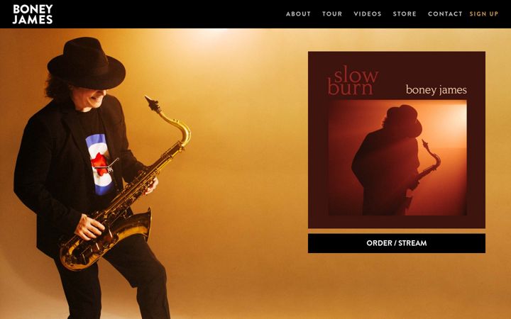 Screenshot of boneyjames.com