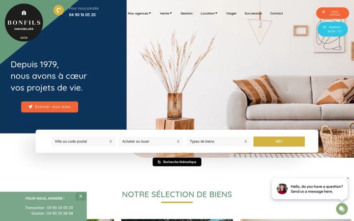 Screenshot stránky bonfils.fr