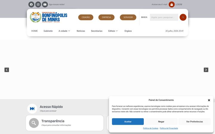 Screenshot of bonfinopolis.mg.gov.br