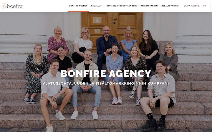 Skjámynd af bonfireagency.fi