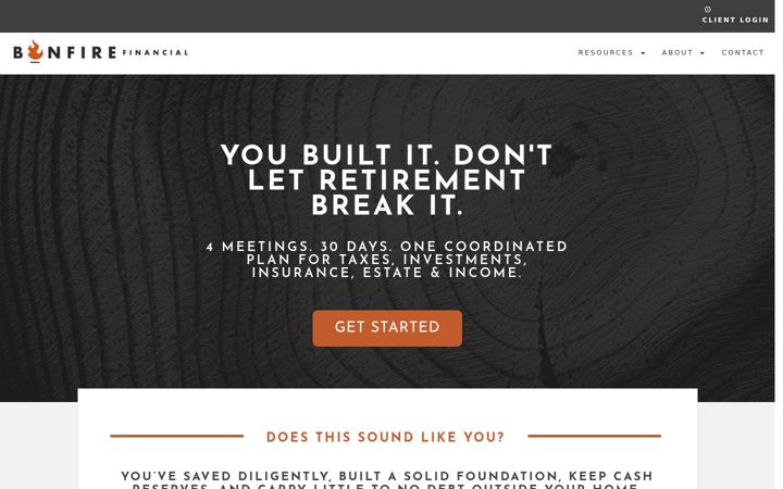 Screenshot stránky bonfirefinancial.com