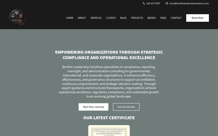 Screenshot of bonfireleadershipsolutions.com