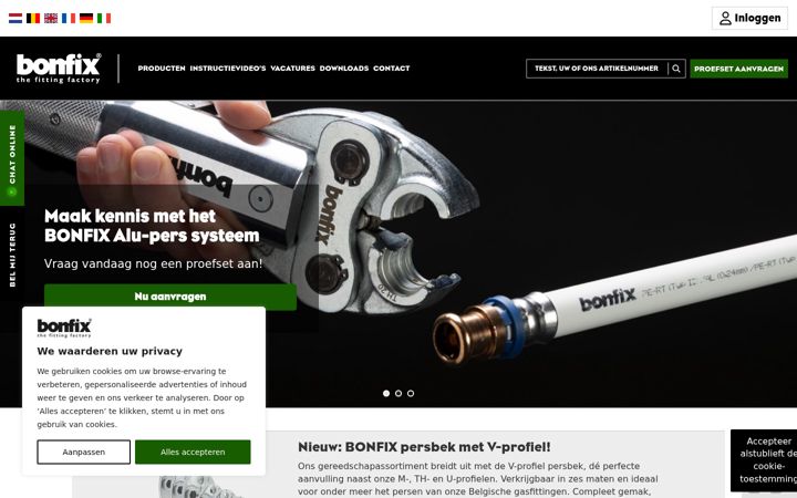 Screenshot of bonfix.nl