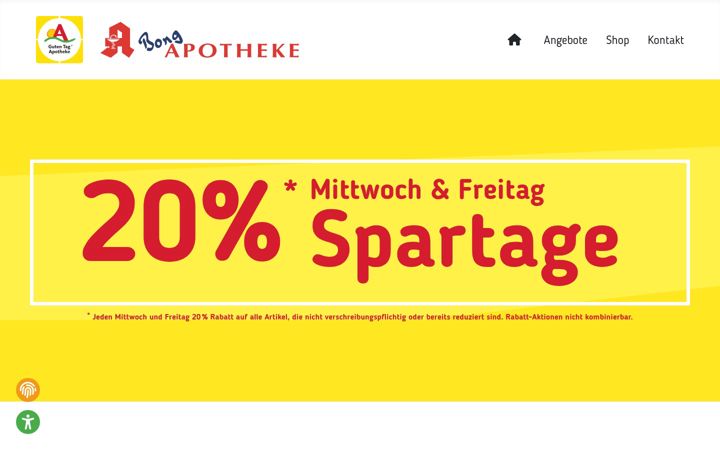 Skjámynd af bong-apotheke.de
